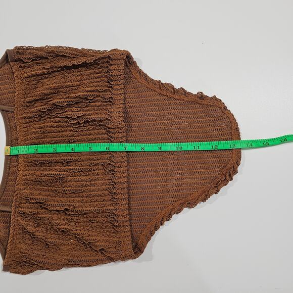 Pretty Little Thing Tall Chocolate Textured Strappy Crop Top Y2K NWT33 - Picture 8 of 8